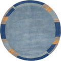 Woll Teppich MANALI 200 cm rund blau