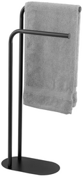 WENKO Levante Handtuchständer – Schwarz, 2-armig, 30 × 79 × 17 cm