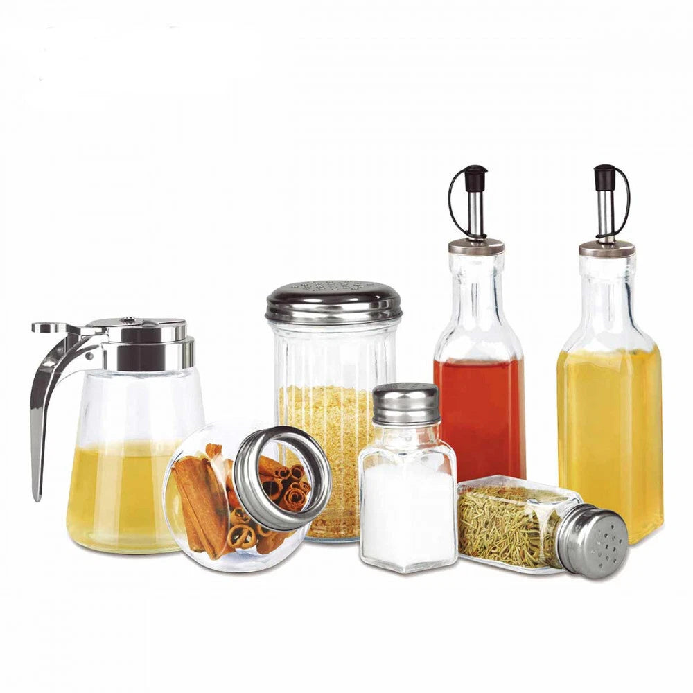 7 teilig Gewürzstreuer Gewürz Dosen Glas Gläser Behälter Box Streuer